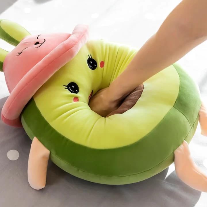 Image of 40cm Green Avocado Shaped Pillow Stuffed | Car Cushion | Avocado Nursery Decor Home Decor for Bedroom Avocado Soft Pillow with Arm & Leg, Stuffed Soft Toy Doll for Home, Car Dcor, Birthday Gift