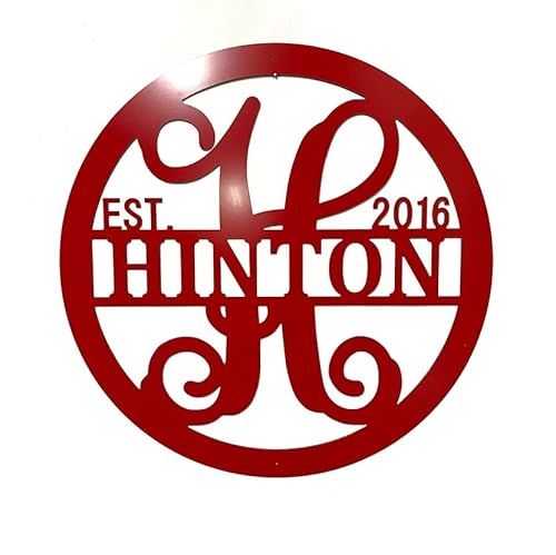 Pk Décor Last Name Garden Flag, Custom Lamp Post Sign, Hanging Initial Wreath Accessory, Metal Acm Established Home Door Hanger, Personalized Front Door Decor (12) #TOP7