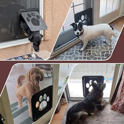 PETLESO Haustierklappe für Fliegengittertür Hundeklappe Katzenklappe Fliegengitter mit Magnetverschluss Einfache Installation Hundetür für Katzen/Hunde (42cm * 37cm)