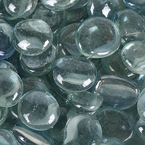 Image of Color Stone Decorative Shiny Glossy Flower Glass Pebbles for Vase Fillers Plant Pots Home Table Garden & Outdoor Decoration (Clear White 2Kg)