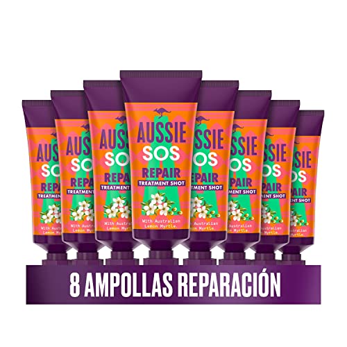 Aussie Tratamiento Acondicionador Pelo - Ampollas Para Pelo Seco y Dañado - Ingredientes Veganos - 200 ml (8 x 25 ml) Cover