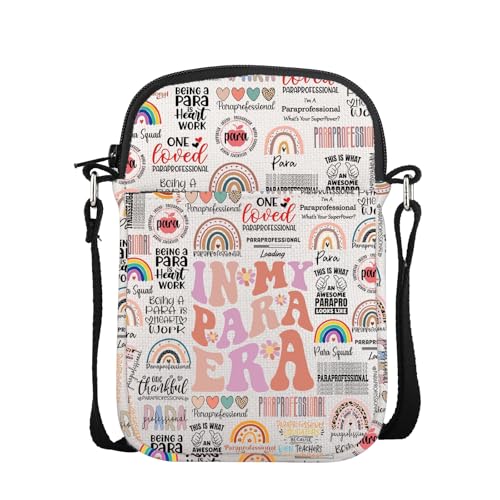 POFULL Paraprofessional Gift Para Teacher Gift Paraprofessional Appreciation Gift In My Para Era Crossbody Bag