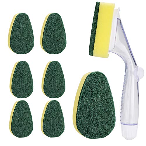 1 Dish Wands Cleaner and 7 Refill Replacement Heads?Durable Dish Wand Refill Sponge Pad for Kichen Cleaning