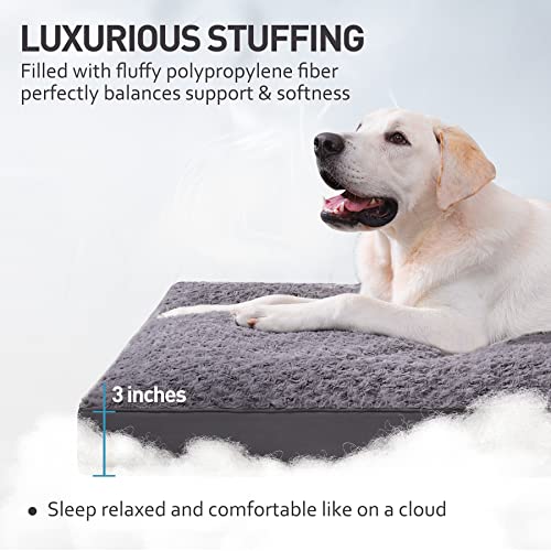 Dog-Crate-Bed-Waterproof-Dog-Beds-for-Medium-Dogs-Rose-Velvet-Soft-Fluffy-Washable-Dog-Bed-with-Removable-Cover-Anti-Slip-Bottom-35-x-22-Inch-Gray