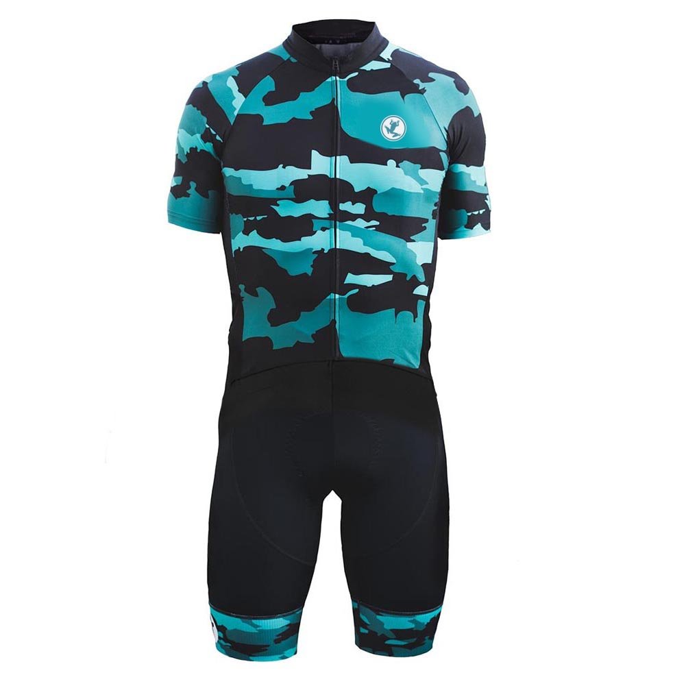 Ugly Frog Tuta Triathlon Uomo Manica Corta Sleeve Black/Blue Garment Asciugatura Rapida e Traspirante Tuta Ciclismo Estiva ITRXYS04