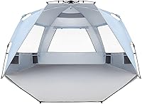 Vista 1 de Easthills Outdoors Instant Shader Deluxe XL Easy Up - Carpa para 4 personas con protección solar UPF 50+ doble revestimiento plateado con cremallera