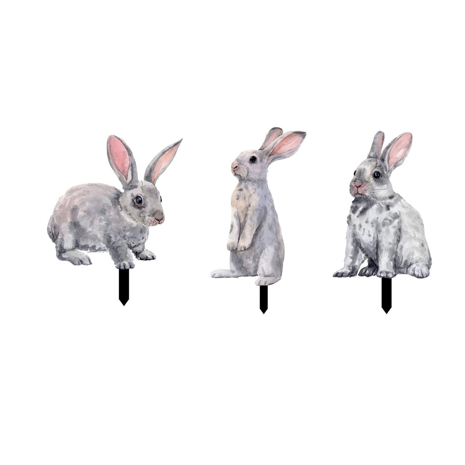 Jazuaiao 1 / 3pcs Spring Yard Stake Easter Signs Decorative Garden Stakes Acrylic Outdoor Ornaments Stake Signs with Stakes