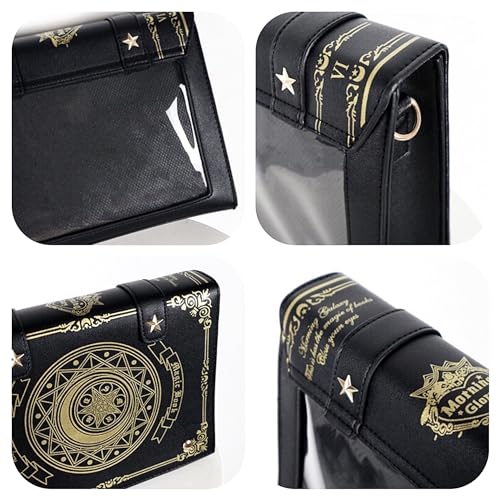 Cute Ita Bag Multi-Purpose Crossbody Bag Messenger Bag Shoulder Tote Bag Purse Kawaii Anime Pin Display Bag for Cosplay (Black) by Onlvye - Image 6