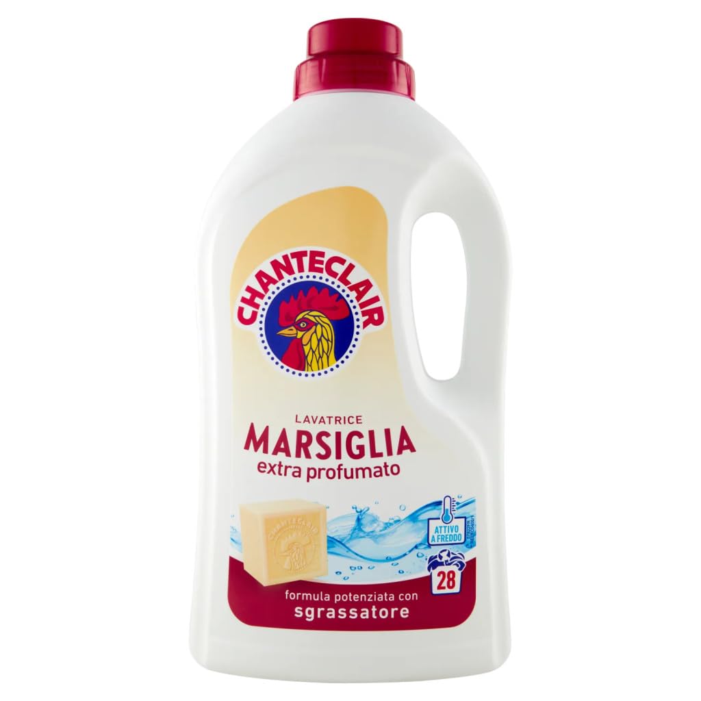 Chanteclair Lavatrice - Detergente líquido para lavadora (6 unidades, 28 lavados, 1260 ml, incluye llavero Beni Culinari gratuito)