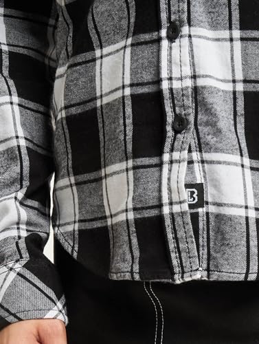 Brandit Women Amy Flannel Shirt Long S, Donna, White/Black, S - 5