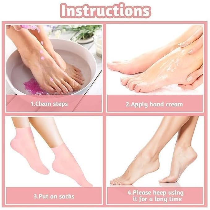 Dadhichi Zone 1pcs Silicone Moisture Socks– Non-Slip Gel Socks for Dry Cracked Feet, Softening Foot Care Socks for Women (Multicolor) 1