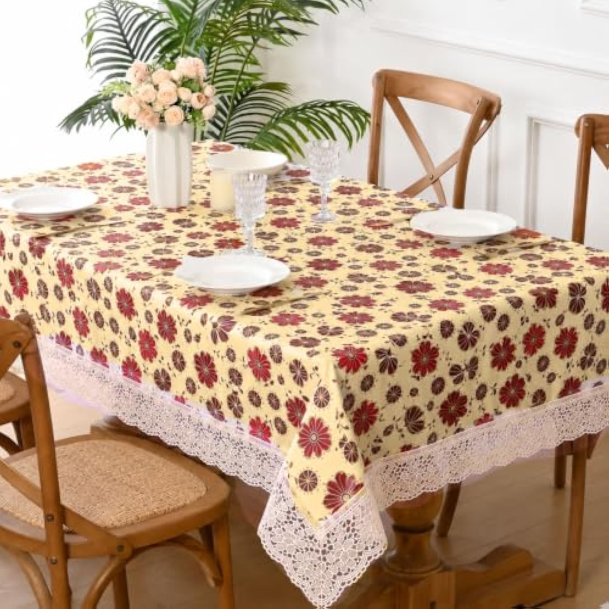 6 Seater Dining Table Cover, Waterproof PVC Table Cloth