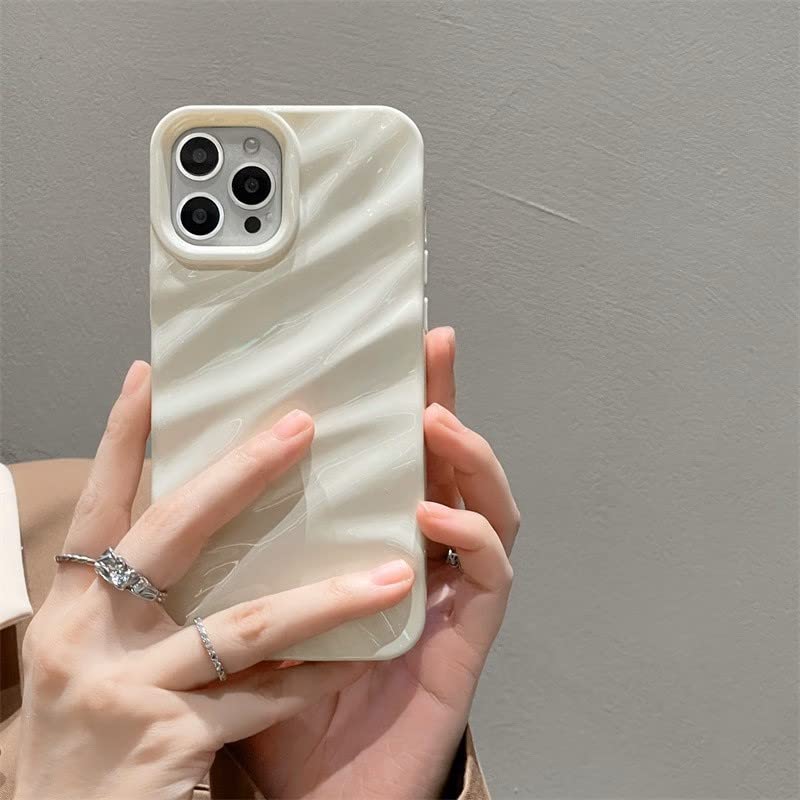 AKABEILA Case for iPhone 15 Case 6.1 Inch Water Ripple Pattern TPU Phone Case Slim Shockproof 3D Non-Slip Glitter Sparkle Glossy Cover - Image 2
