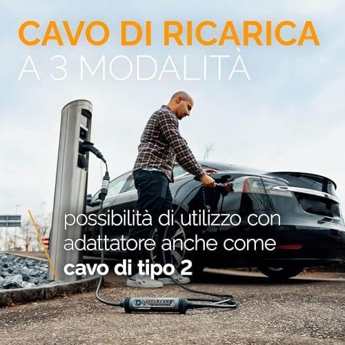 Juice Booster 3 Air Basic Set, Mobile Wallbox 11kW con App, Caricabatterie Auto Elettrica con Cavo Ricarica Auto Elettrica Tipo 2, Include Adattatore CEE16 Rosso 3 Fasi + EU Schuko