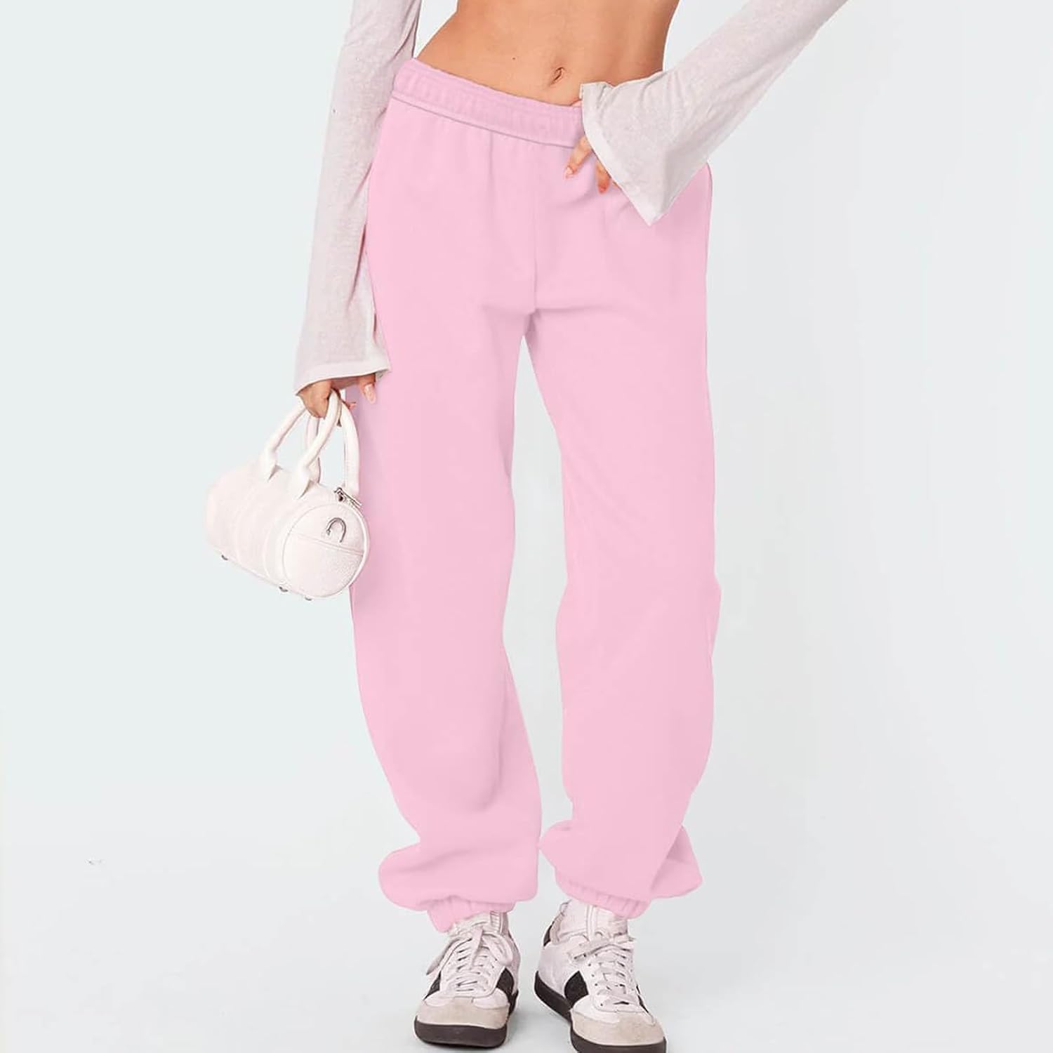 FQZWONG Women's Fleece Lined Sweatpants Thermal Winter High Waisted Sweat Pants Interior Drawstring Baggy Jogger Pants
