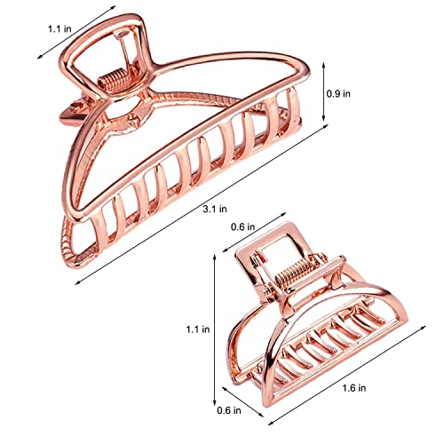 8 Pieces Metal Hair Claw Clips Set, Includes 3 Inches Large Size Hair Catch Barrette Jaw Clamp And 1.57 Inches Small Half Bun Hairpins For Women, Hair Accessories #TOP2