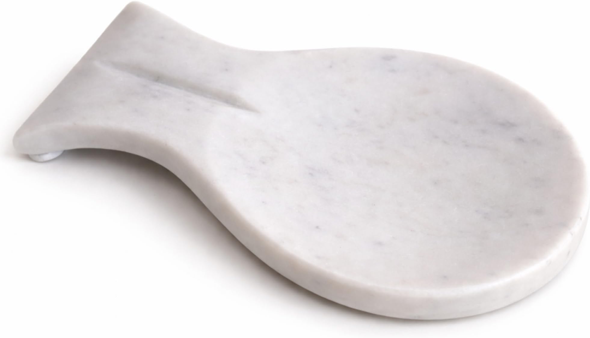 Spoon Rest Handmade Marble Big White Spatula Ladle Fork Utensil Rest - Spoon Rests Keeper Kitchen Organizer - Chef Cooking Helper Tool Countertop Spoon Holder