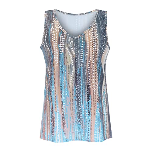 Tiaford Womens Summer Boho Ribbed Tank Tops Casual Sexy V Neck Sleeveless Bohemian Beach Blouse Shirts #TOP2