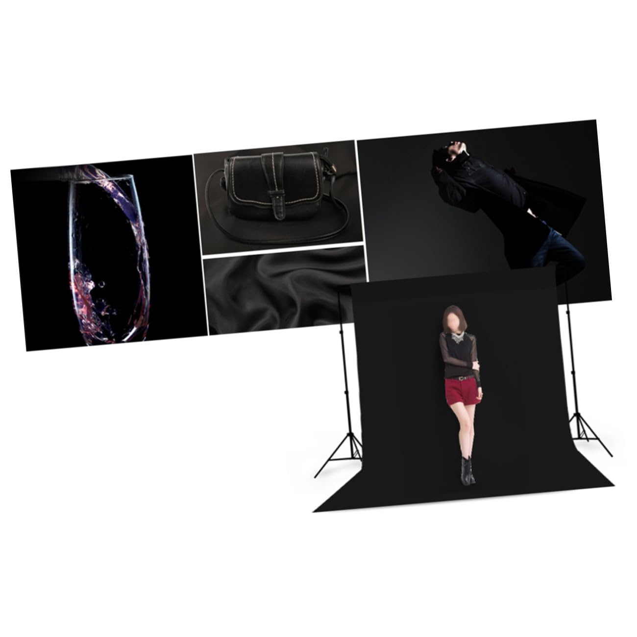 Fondale Fotografico Nero in Cotone per Studio Fotografia e Video Professionale