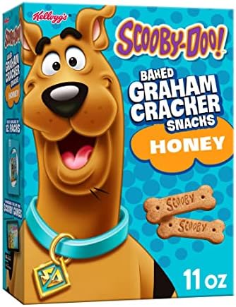 Kellogg's SCOOBY-DOO! Baked Graham Cracker Snacks, Lunch Box Snacks, Kids Snacks, Honey, 11oz Box (1 Box)