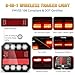 SAKFEP Magnetic Wireless Trailer Lights, 2.4GHz Rechargeable LED Tow Lights Kit with IP67 Waterproof, All-in-One Brake Turn Signal Tail Lights for Truck Trailer RV Boat Camper