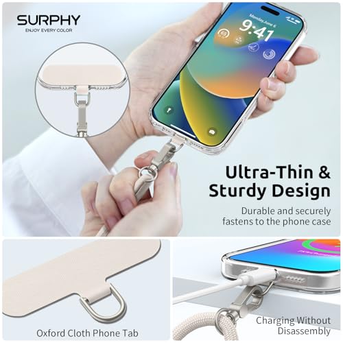 Image of SURPHY Phone Lanyard Crossbody, Phone Strap Crossbody with 2 Tether Tabs