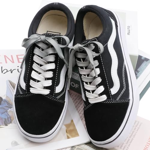 Image of Flat Colorful Shoelaces Gradient Rainbow Shoe Lace Shoestring 2 Pair