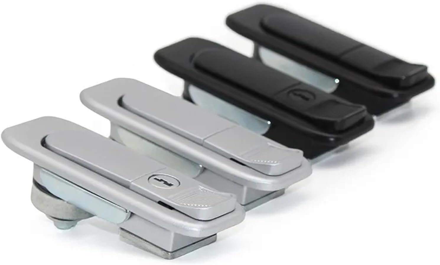 Metal Box Plane Lock Distribution Cabinet Industrial Machinery and Equipment Pull Handle Cam 1Pcs(Silver with Key)