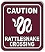 CAUTION RATTLESNAKE CROSSING TRAIL Aluminum Composite Outdoor Sign 8.5
