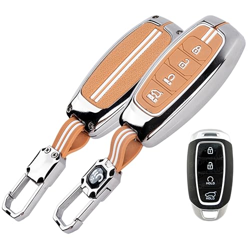 Image of SHOPOFLUX Metal Key Cover Compatible with Hyundai Verna | i20 Facelift N Line N8 Car 4 button smart key
