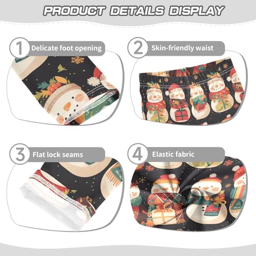 KLL Black White Christmas Snowman Toddler Girls' Athletic Leggings Fashion Full Length Athleisure Pants Exercise3