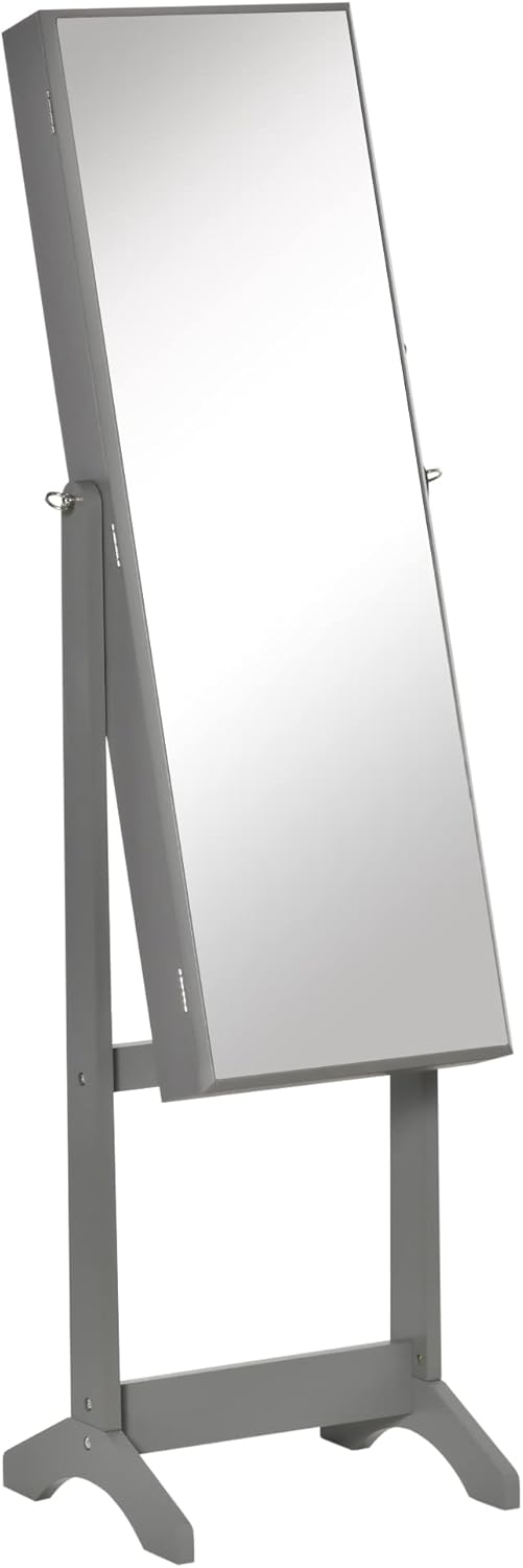 HOMCOM Floor Standing Jewelry Cabinet with full-length mirror.