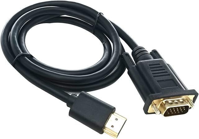 justinpower-eu HDMI to VGA, Builtin IC Chip; 1.0M Transfer Cable (Male to Male) for connect Computer and Monitor, Desktop, Laptop, PC, Projector, DVD,HDTV, PS3 (HDMI/VGA)