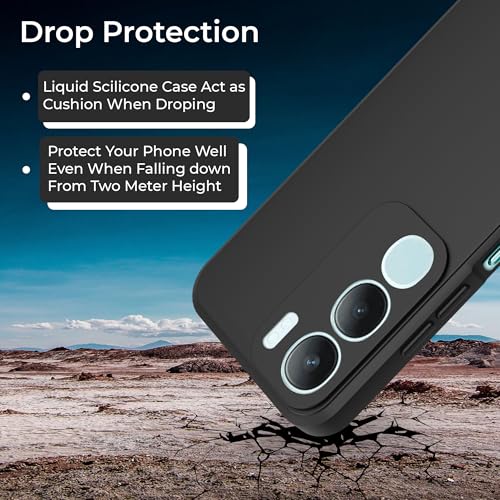 Image of A rtistque Back Cover Case for Vivo Y29 / Vivo Y19s with Camera Protection | Shockproof TPU|Stylish Protective Design|Slim Fit|Ultra Matte| Back Cover - Black