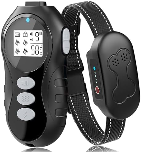 Rechargeable Dog Training Collar with Remote – Waterproof Dog Shock Collar, E Collar, for 20-150 lb Dogs, with Flashlight, Beep, Vibration, Shock 4 Training Modes for Large Medium Small Dogs