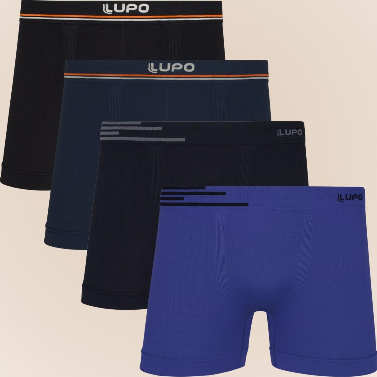 Kit 6 Cuecas Lupo Boxer Masculinas Microfibra de Poliamida Sem Costura Adulto