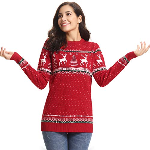Image of Totatuit Womens Oversized Sweaters Casual Long Sleeve Crewneck Striped Knit Pullover Tops Cute 2025 Fall Sweaters