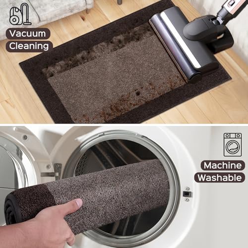 Image of Machine Washable Kitchen Rug 24 inch x 70 inch, Non Slip Kitchen Mat for Floor, Absorbent Entrance Runner Rug for Bedroom, Hallway, Bathroom, Door (Roll Packing)