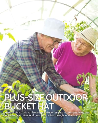 Image of XXL Oversize Bucket Hat Reversible, XL L M S Fisherman Sun Cap With Chin Strap, Travel Beach Outdoor Hat For Men Women