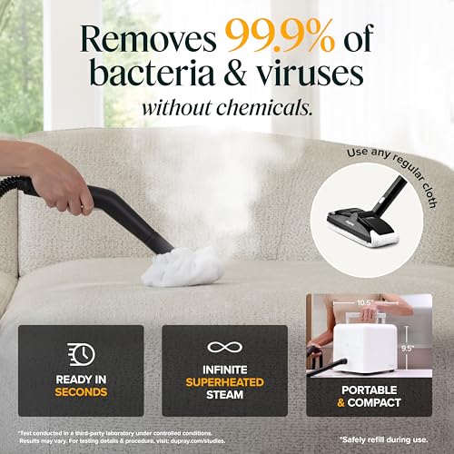 Image of Dupray Neat Steam Cleaner with the Awesome Bag, Multipurpose Steamer for Floors, Grout & Upholstery, Chemical-Free Cleaning, Large Tank, 18-Piece Accessory Kit