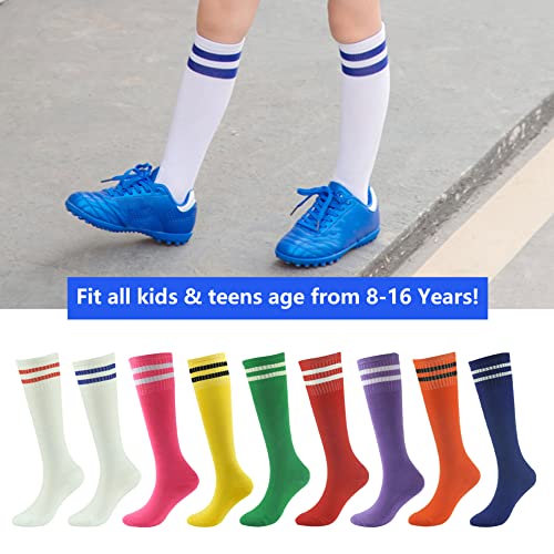 Saillsen Football Socks Youth Girls Knee High Cheerleading Socks Cotton Soft Long Tube Soccer Socks For Volleyball Baseball Team Socks,2 Pack,Pink #TOP6