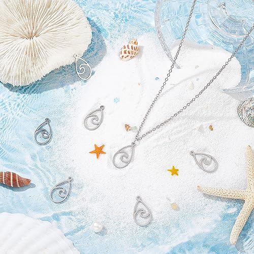 Breloques goutte d'eau acier inoxydable pendentif 22x12mm pour bijou escalade