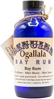Ogallala Bay Rum | Soothing Genuine Aftershave | Hand Crafted | Old Fashioned Bay Rum Scent (Bay Rum, 4 Fl Oz)