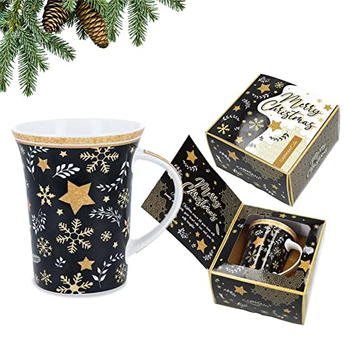 Carmani Taza de porcelana decorada con tema navideño 350ml