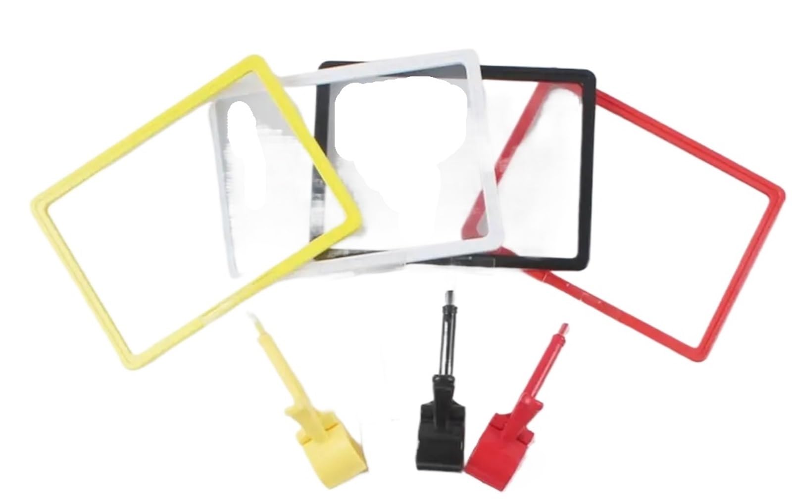 bogniga clip on sign holder 5pcs Multifunctional Plastic Price Tag Clip Color Merchandise Display Rotatable Label Sign Holder Supermarkets(White)