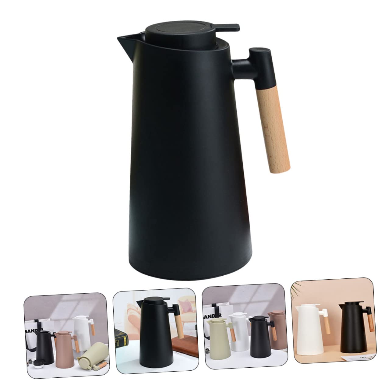 DOITOOL Termo de Vidrio al Vacío para Café y Té Botella de Agua Portátil Asa para Bebidas Frías y Calientes para Camping y Hogar