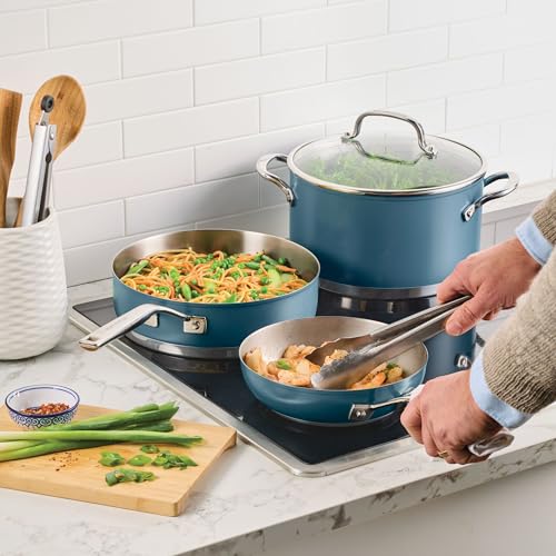 Image of KitchenAid Tri Ply Stainless Steel Cookware Set, 9-Piece Pots and Pans Set