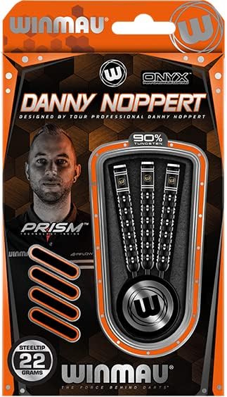 Winmau Danny Noppert Freeze Edition 22 Gram Professional Steeltip Tungsten Darts Set with Flights and Stems (Shafts)