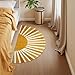 Lahome Boho Bathroom Rugs - Non-Slip Washable Half Circle Mat Small Cute Soft Bedroom Rugs, Rainbow Sun Print Indoor Rug Half Round Door Mat for Entryway Kitchen Bedside Toilet (16''x30'', Sun)