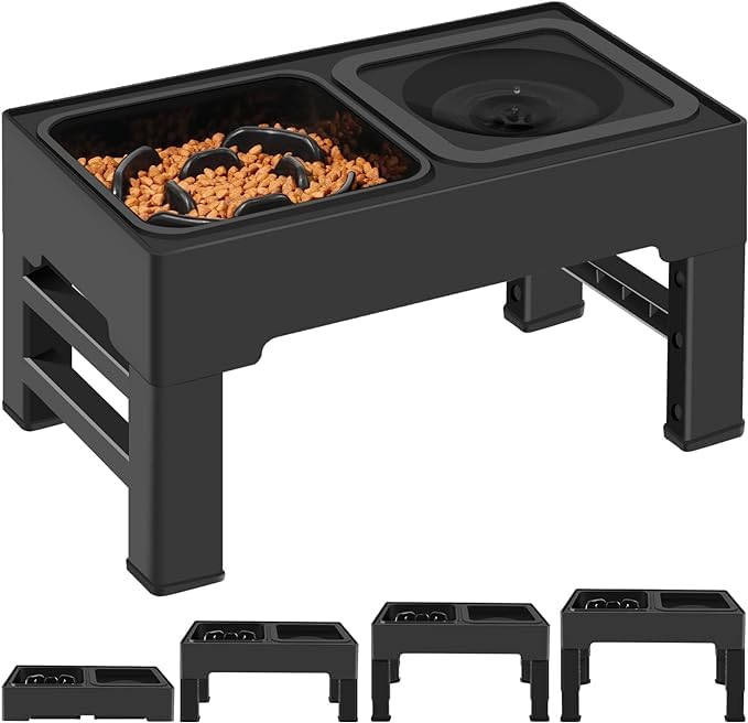 KUTKUT 2-in-1 Elevated Slow Feeder Dog Bowls 4 Height Adjustable Raised Bowls with No Spill Dog Water Bowl and Slow Feeder Dog Bowl for Small Medium Large Dogs (Capacity: SF 1.1L, Water Bowl 2L) (B0D3XNS4SR) Amazon Price History, Amazon Price Tracker